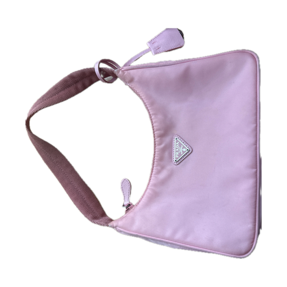 Prada Pink Nylon Shoulder Bag 2000 Re-edition